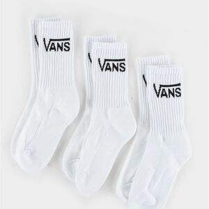 Vans 3-PK Logo Crew Sock- White/Black